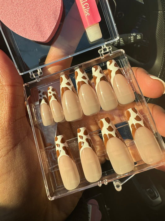 Cow Print French Tip